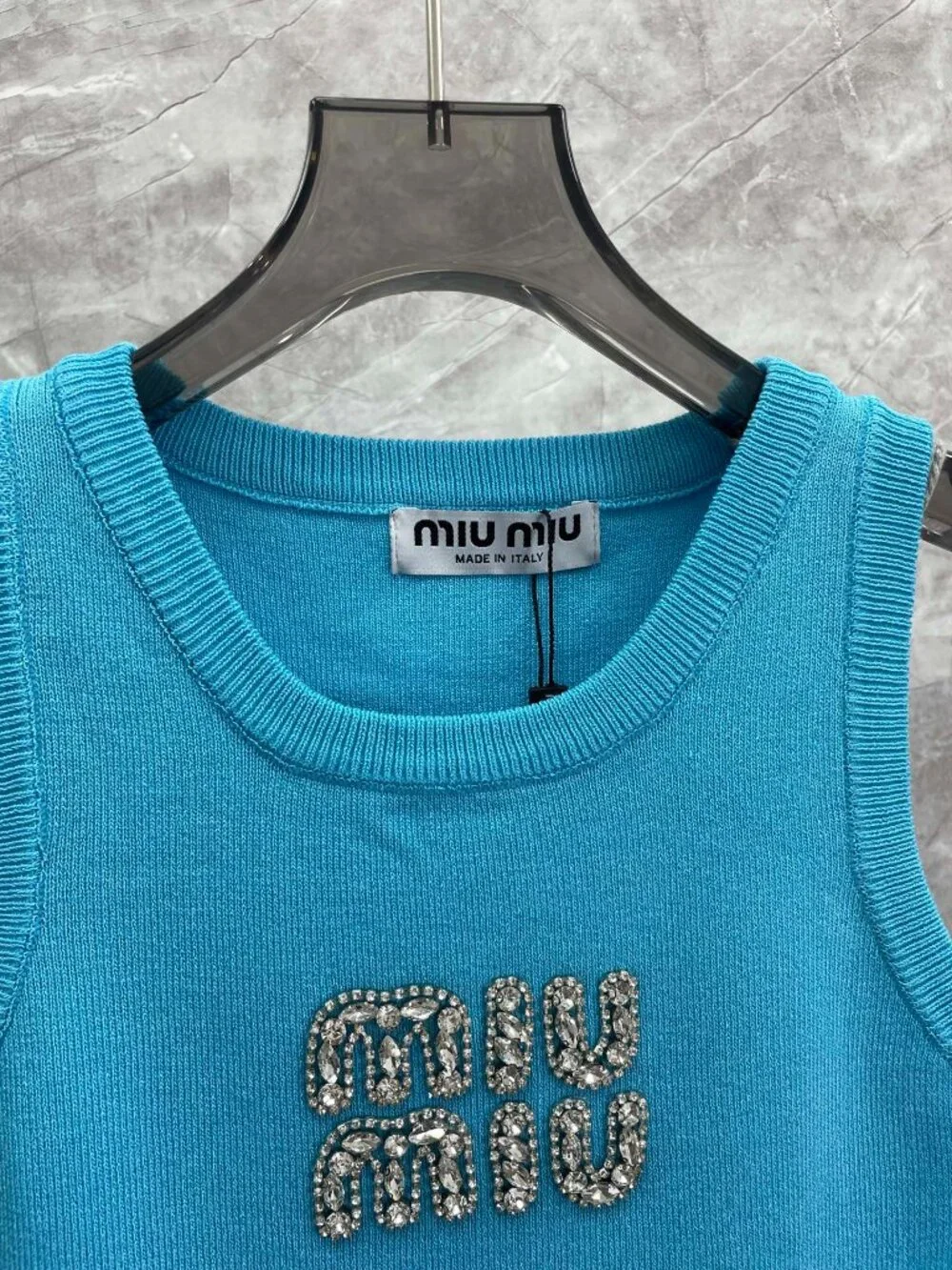 Miu Miu Knit Tank Top with Logo - Picture 4 of 7